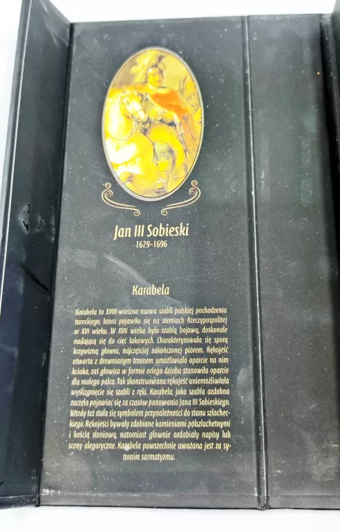 KARABELA SZABLA JAN III SOBIESKI REPLIKA MINIATURA SKALA 1:10