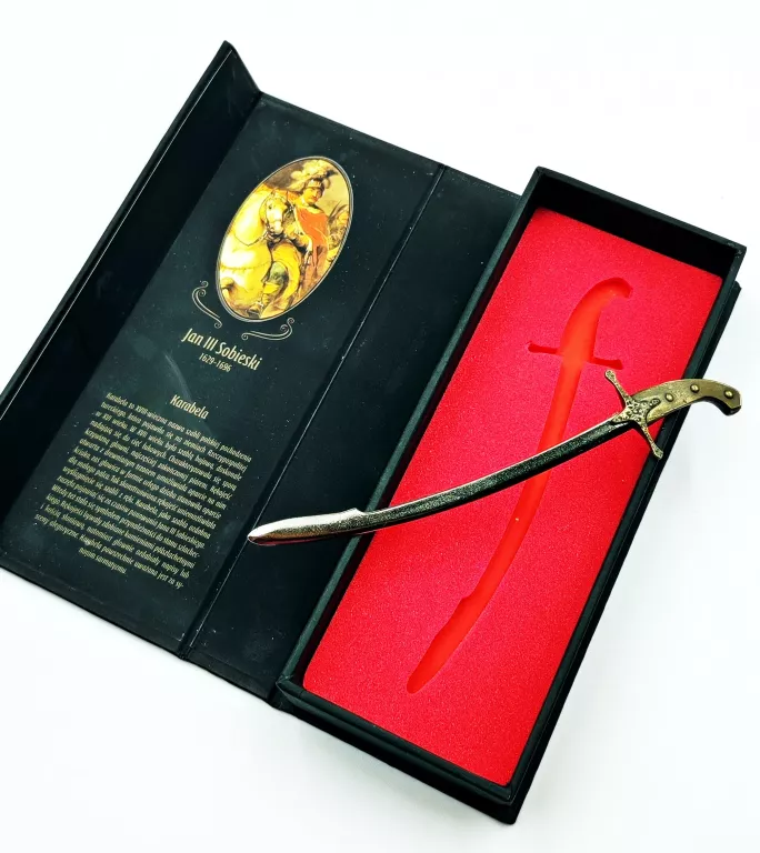 KARABELA SZABLA JAN III SOBIESKI REPLIKA MINIATURA SKALA 1:10