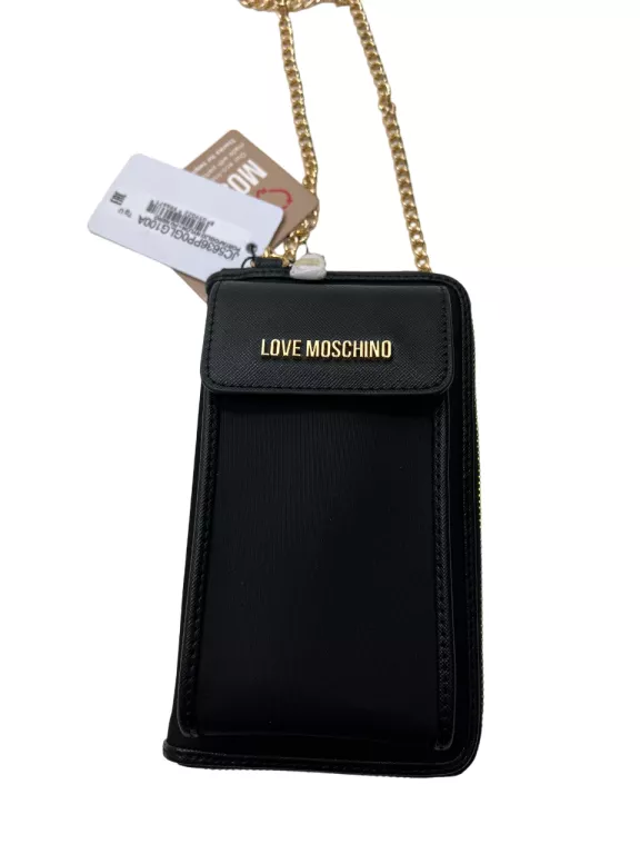 PORTFEL NA ŁAŃCUSZKU LOVE MOSCHINO CZARNY / Z METKĄ