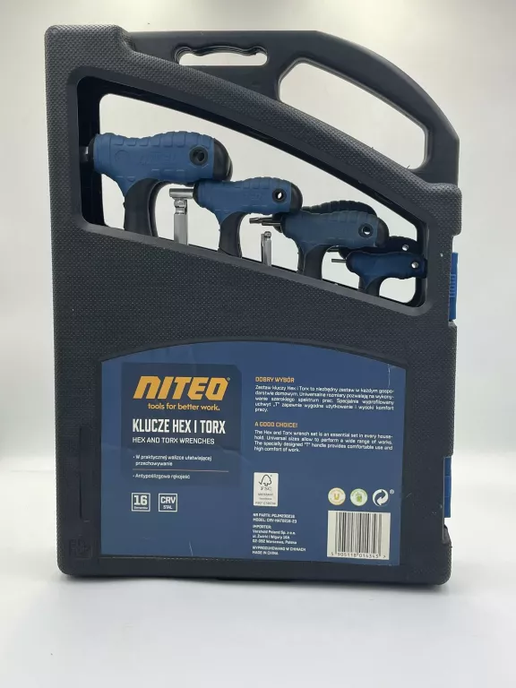 niteo-zestaw-kluczy-hex-i-torx-16-szt-stan-uzywany
