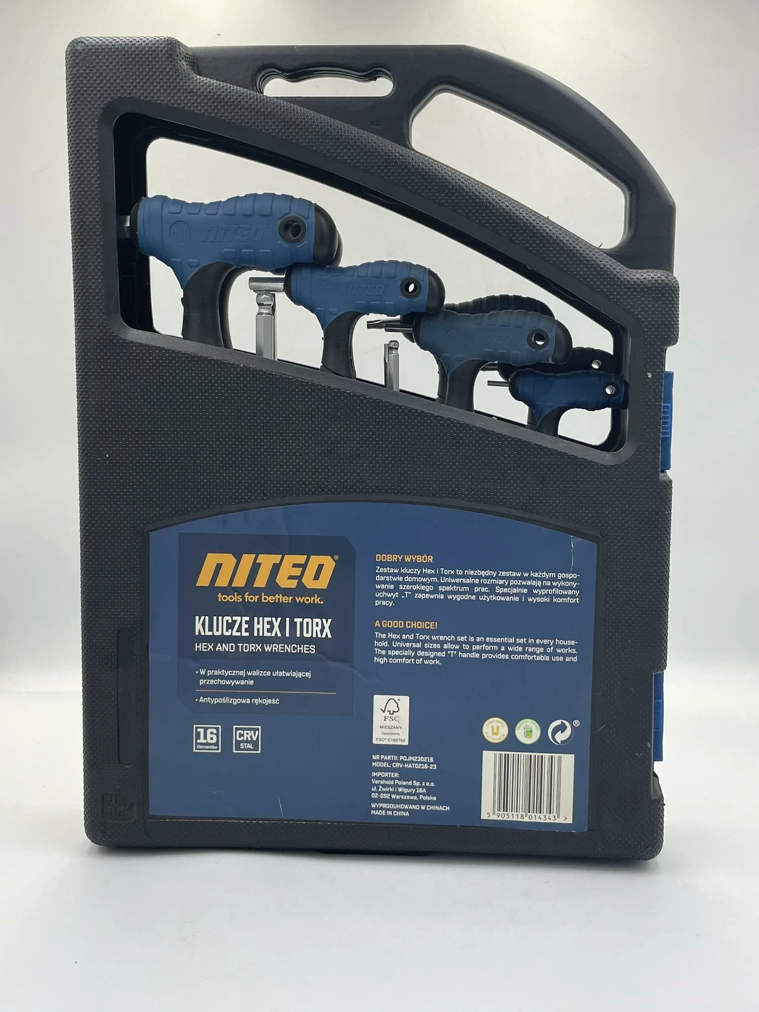 niteo-zestaw-kluczy-hex-i-torx-16-szt-stan-uzywany