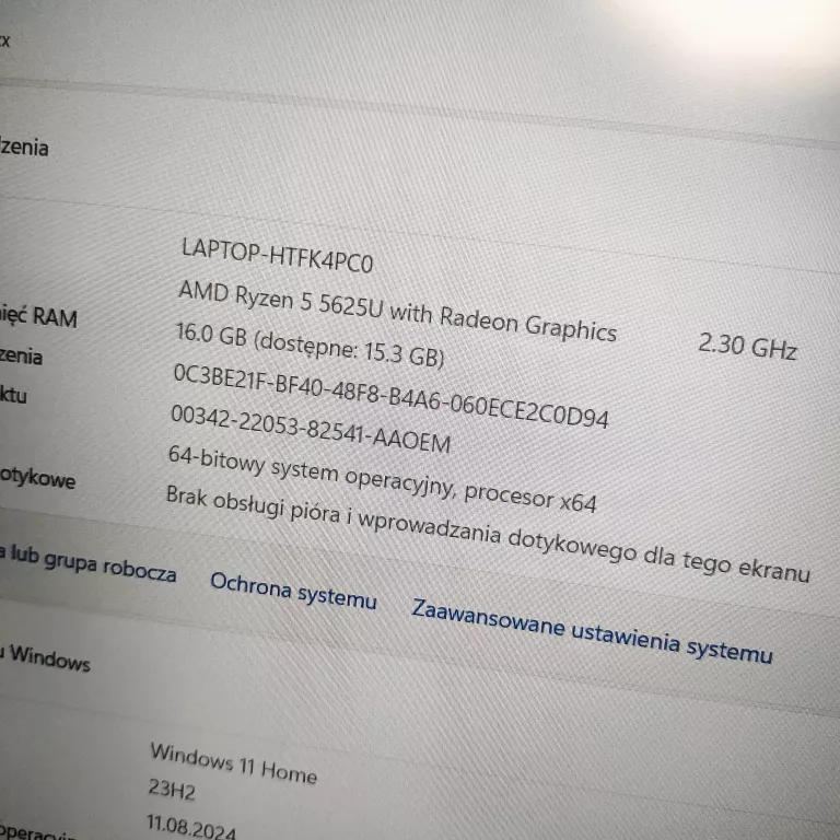 LAPTOP HP PAVILION 15-EH2679NW 15,6" AMD RYZEN 5 5625U 16 GB/512 GB