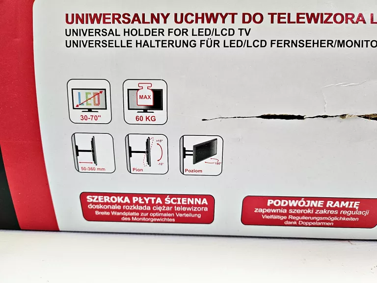 UNIWERSALNY UCHWYT DO TV ART AR-52 30-70" DO 60KG KOMPLET