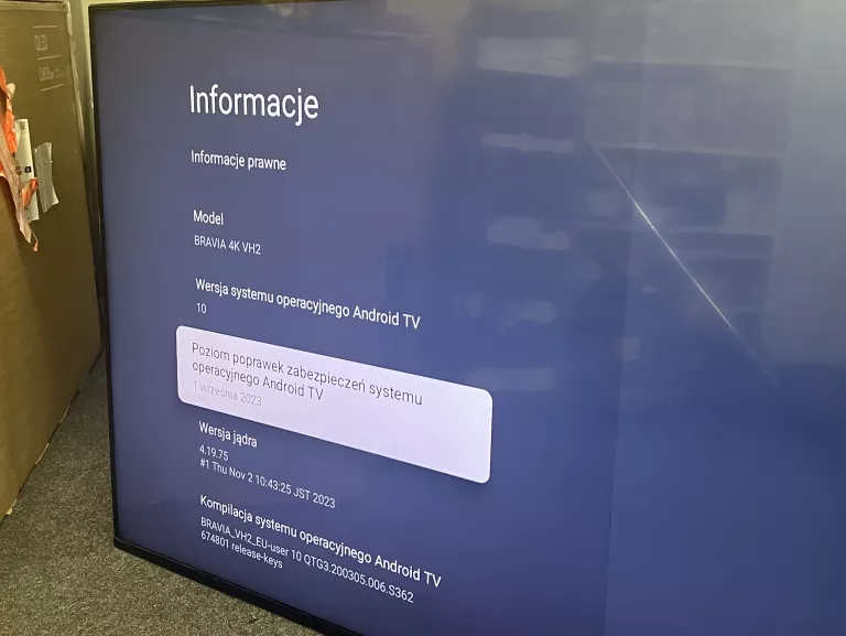 TELEWIZOR SONY BRAVIA XR-65X90L 65 CALI IGŁA