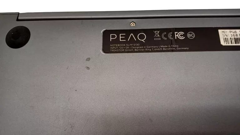 LAPTOP PEAQ S130 CELERON N3350/4GB RAM/64GB SSD