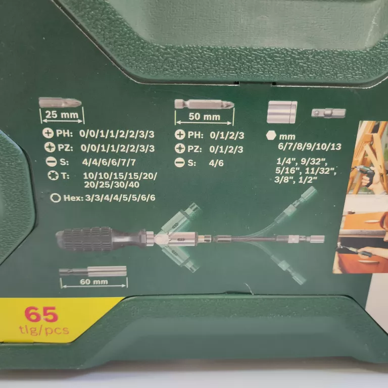BOSCH ZESTAW BITÓW X-LINE WKRETAK 65 CZĘŚCI