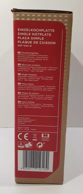 PŁYTA OK OSP 1520 JEDEN PALNIK