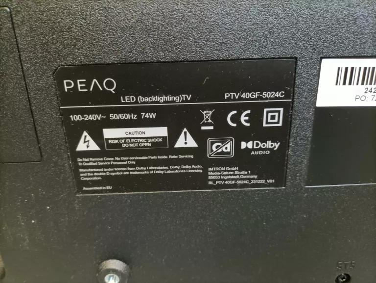 TELEWIZOR LED PEAQ PTV 40GF-5024C 40" FHD GOOGLE TV HDR10 GWARANCJA