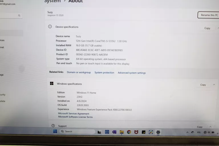 LAPTOP DELL INSPIRON 15 3520 I5-1235U 16GB 512GB