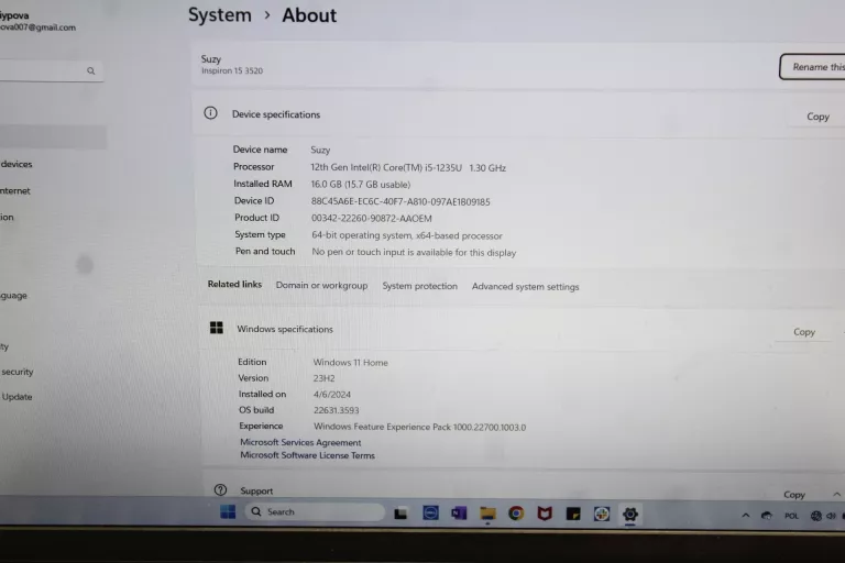 LAPTOP DELL INSPIRON 15 3520 I5-1235U 16GB 512GB