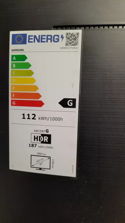 TELEWIZOR SAMSUNG UE65CU7192U / 65" / 4K / *OKAZJA*