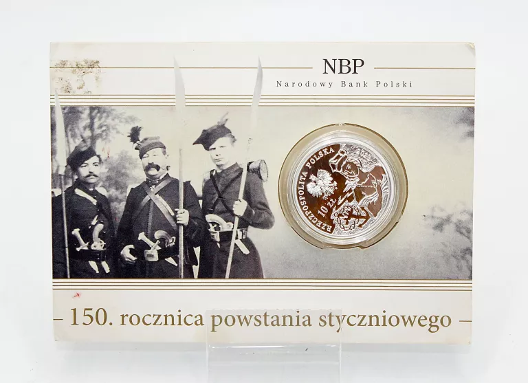 SREBRNA MONETA 10ZŁ 150 ROCZNICA POWSTANIA STYCZNIOWEGO