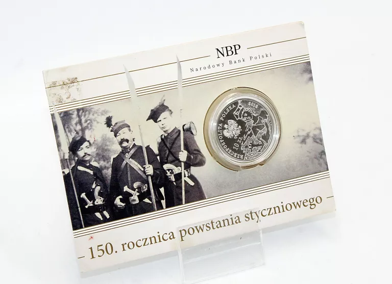 SREBRNA MONETA 10ZŁ 150 ROCZNICA POWSTANIA STYCZNIOWEGO