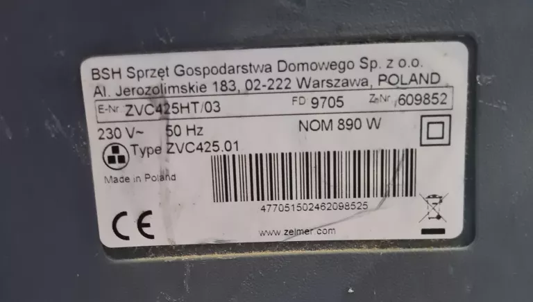 ODKURZACZ ZELMER JUPITER ZVC425HT