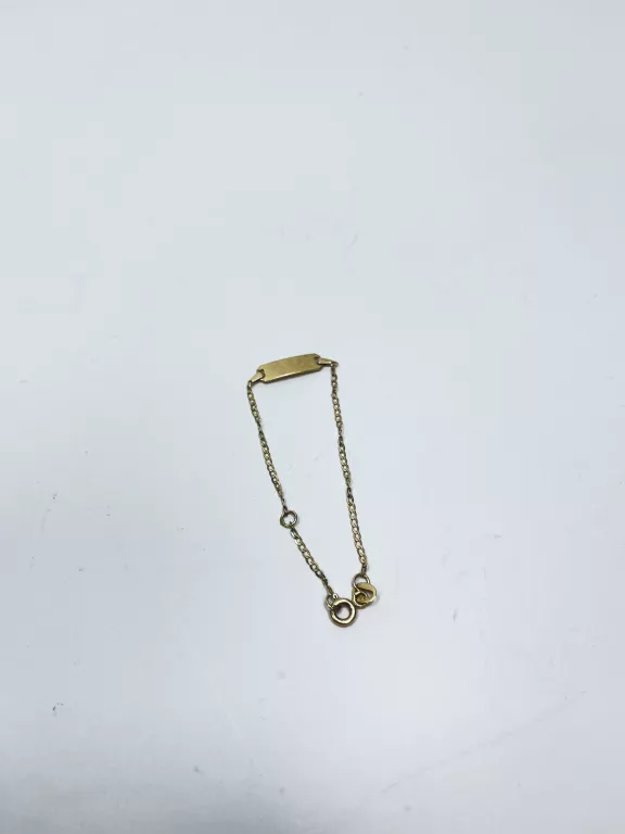 ZŁOTA BRANSOLETKA Z BLASZKĄ DLA DZIECKA 585 - 19R - 1,32G *