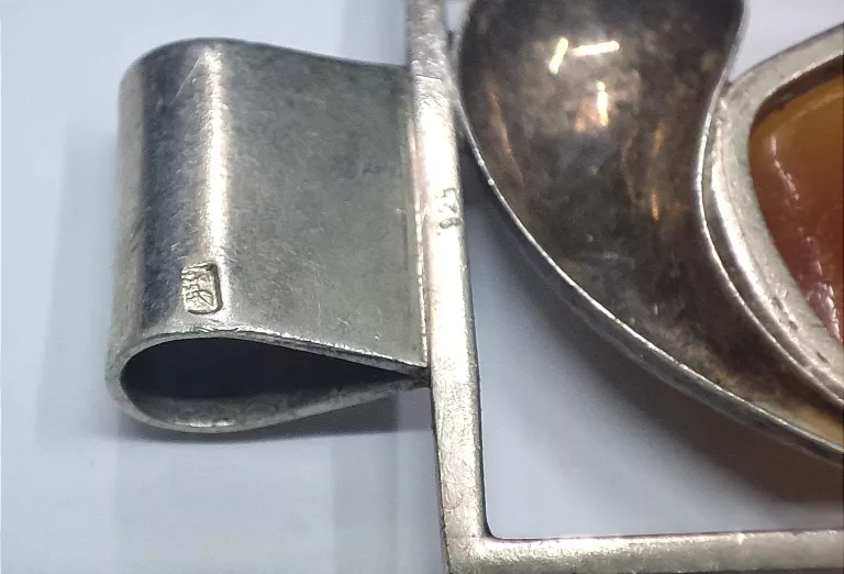 SREBRNA ZAWIESZKA ŻÓŁTY KAMIEŃ 925 / 16,18 G