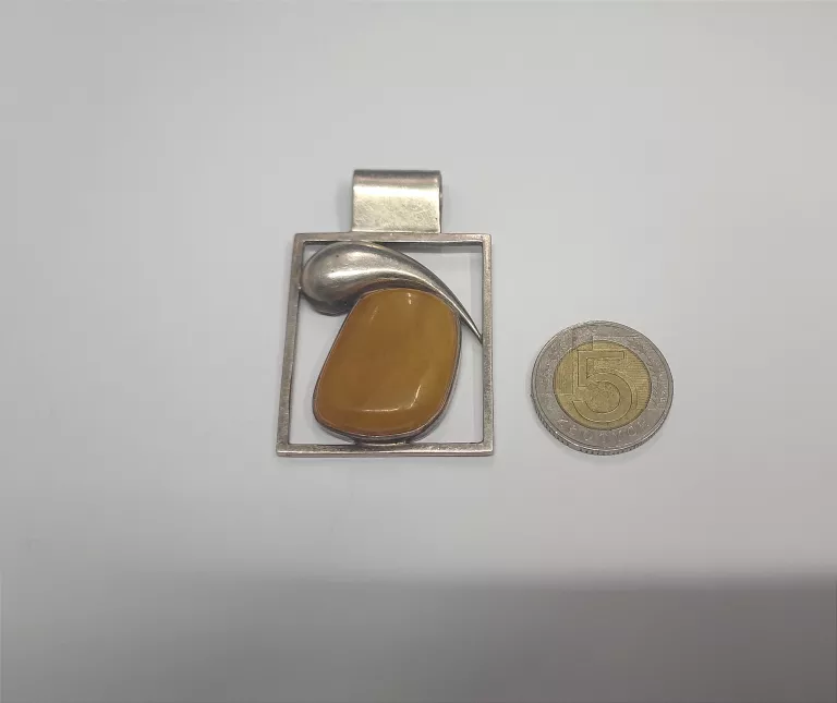 SREBRNA ZAWIESZKA ŻÓŁTY KAMIEŃ 925 / 16,18 G