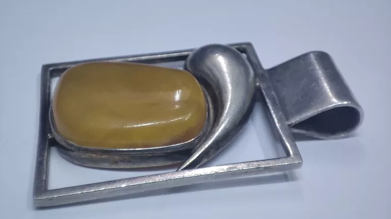 SREBRNA ZAWIESZKA ŻÓŁTY KAMIEŃ 925 / 16,18 G