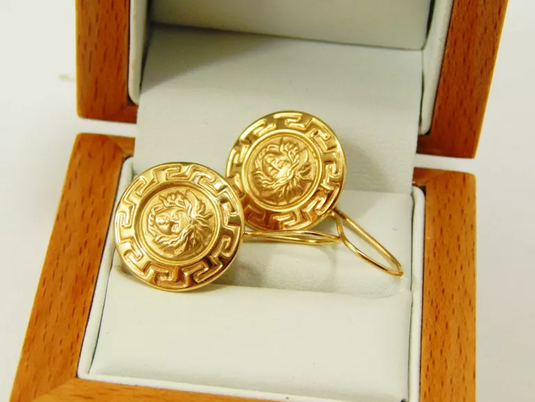 PIĘKNE ZŁOTE KOLCZYKI PR. 585 W STYLU VERSACE