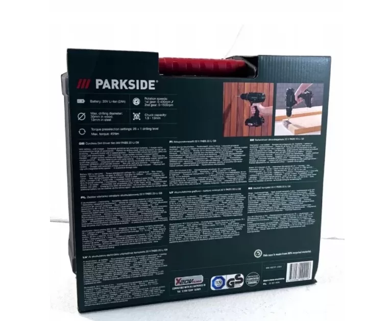 ZESTAW WIERTATKO WKRĘTARKA PARKSIDE PABS 20-LI G8