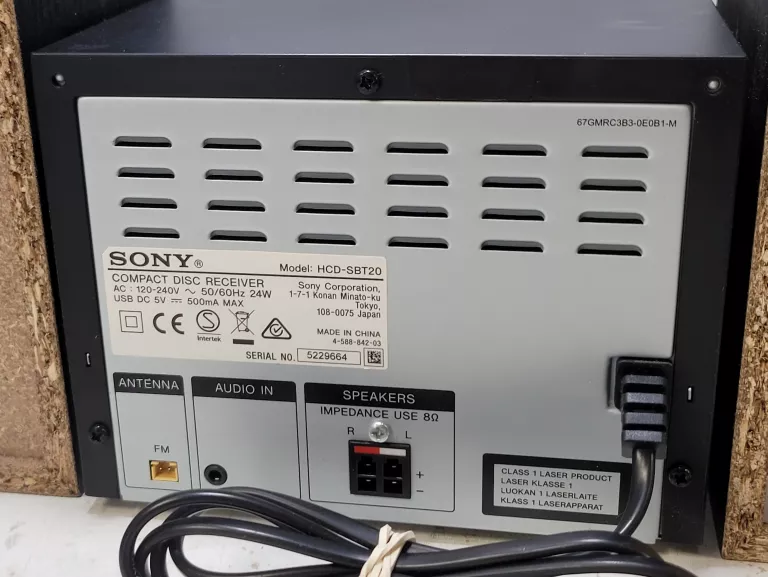 MINI WIEŻA SONY HCD-SBT20 +2 GLOŚNIKI
