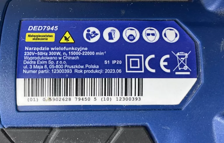 NARZĘDZIE WIELOFUNKCYJNE, MULTINARZĘDZIE DEDRA DED7945