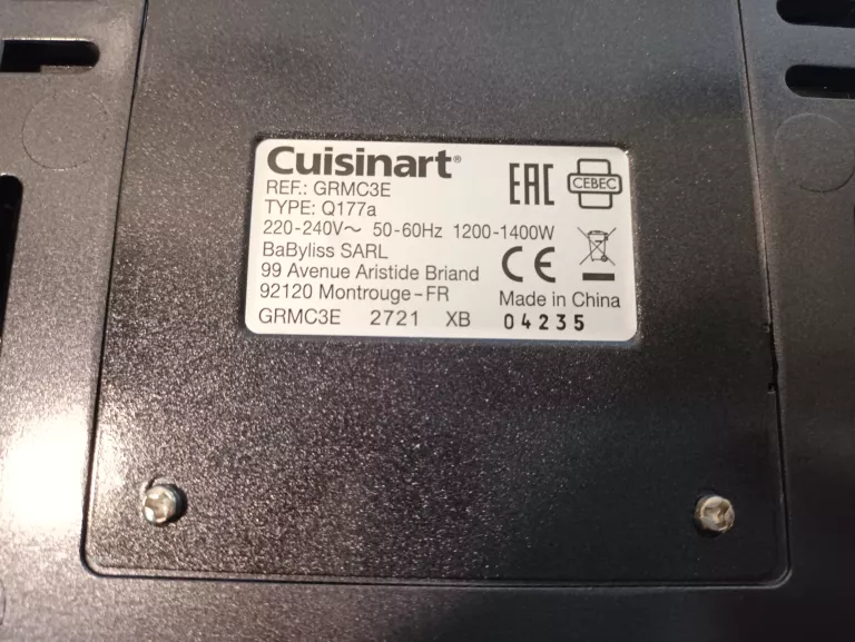 GRILL ELEKTRYCZNY CUISINART GRMC3E 1400W