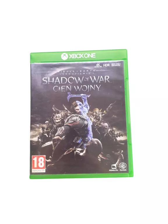 GRA NA XBOX ONE MIDDLE EARTH SHADOW OF WAR ŚRÓDZIEMIE CIEŃ WOJNY
