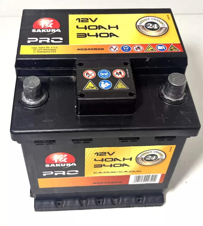 AKUMULATOR SAKURA PRO 12V 40AH 340A