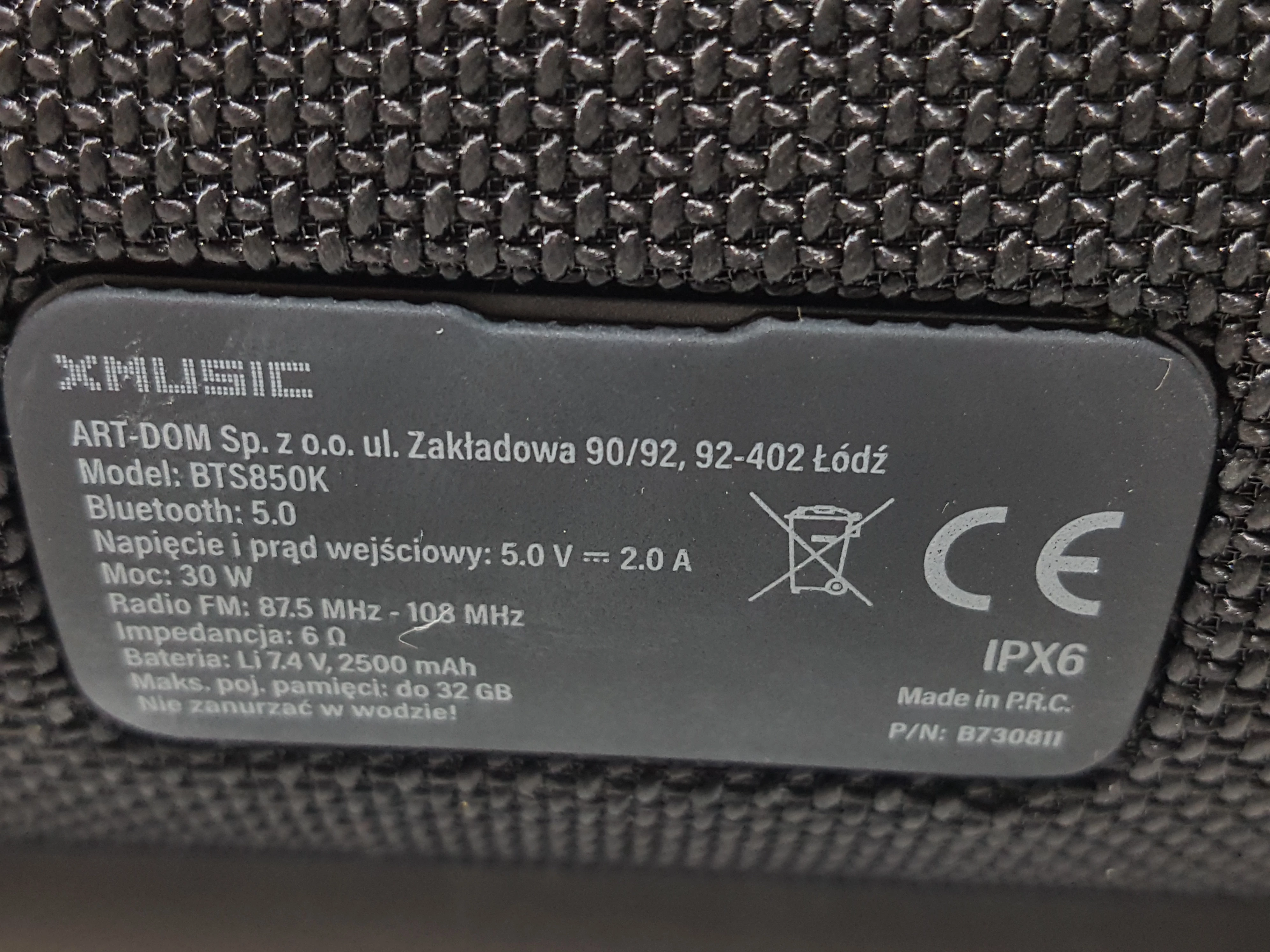 glosnik-mobilny-xmusic-bts850k-czarny-komplet-ean-gtin-5907589347524