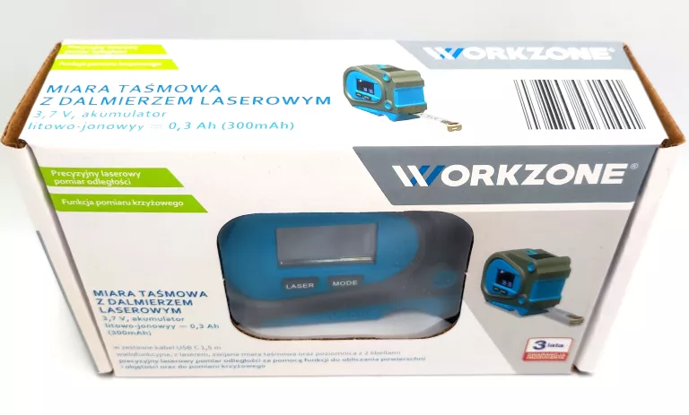 WORKZONE MIARA TAŚMOWA Z DALMIERZEM LASEROWYM