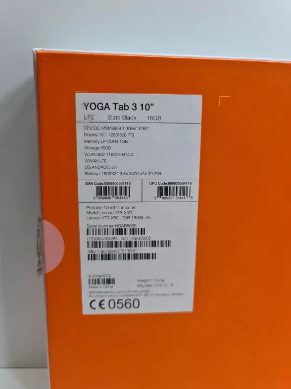 TABLET LENOVO  YOGA TAB 3