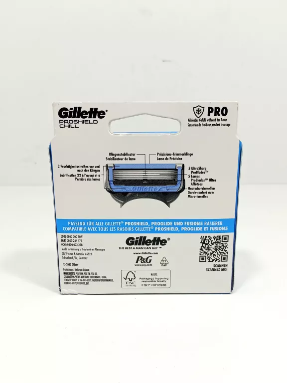 WKŁADY OSTRZA NOŻYKI DO MASZYNEK GILLETTE PROSHIELD CHILL 6 SZT