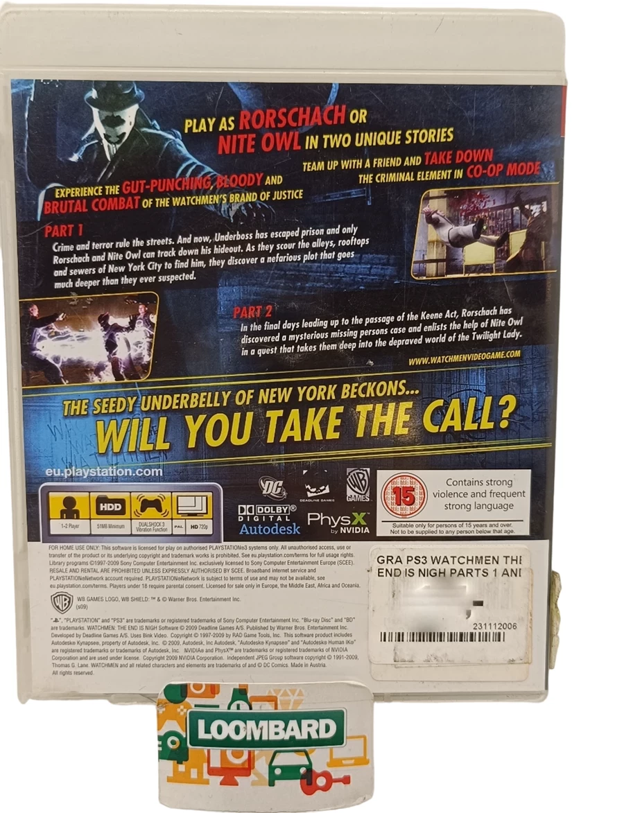 gra-ps3-watchmen-the-end-is-nigh-parts-1-and-2-stan-uzywany