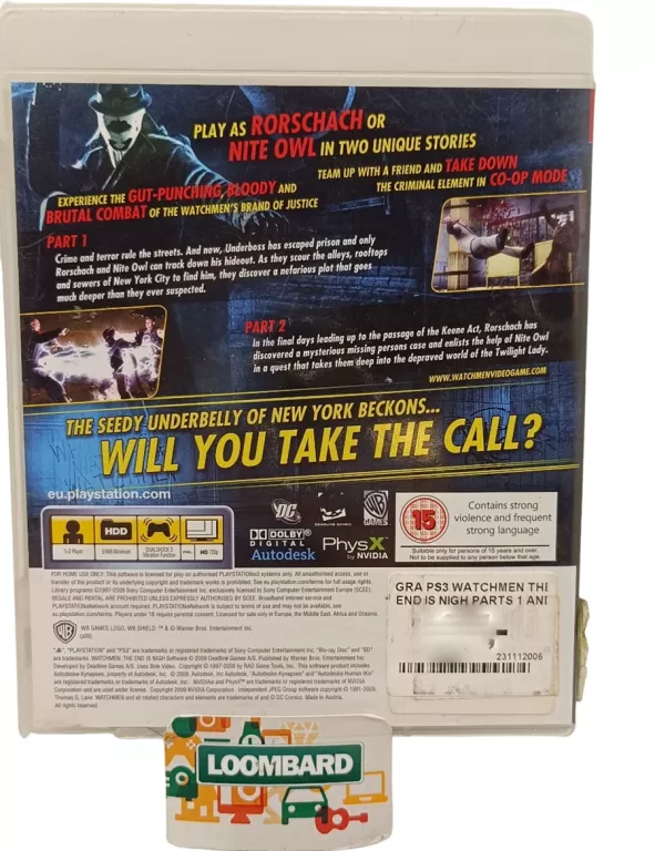 gra-ps3-watchmen-the-end-is-nigh-parts-1-and-2-stan-uzywany