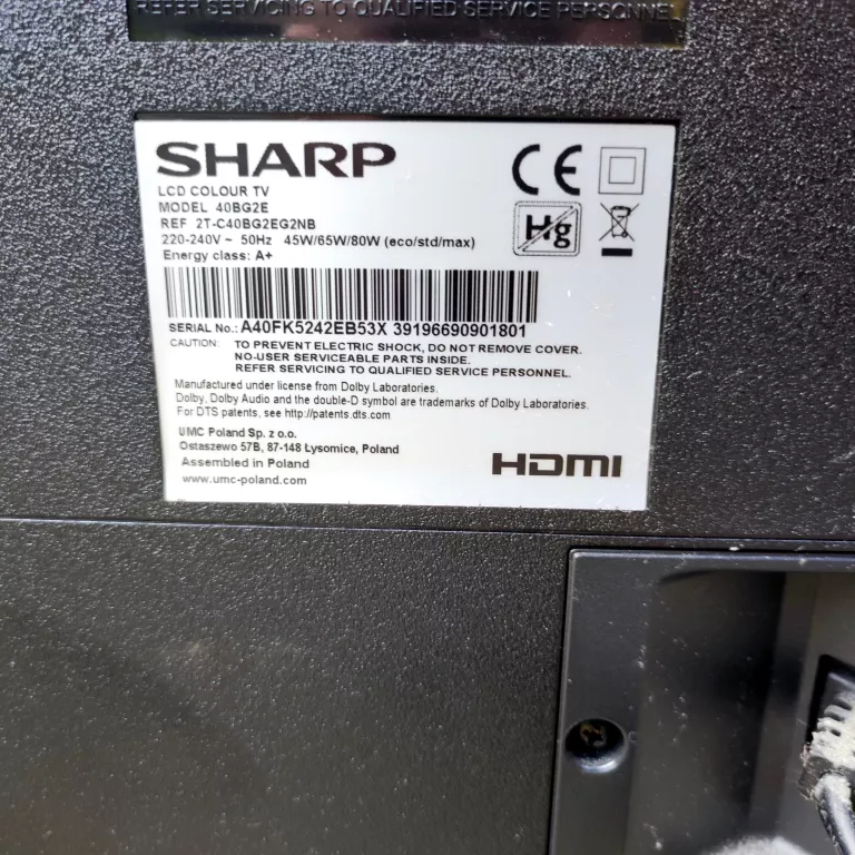 TELEWIZOR SHARP 40BG2E