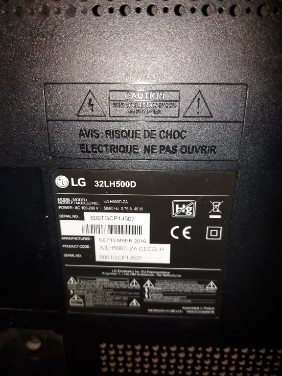 TELEWIZOR LG LED 32' 32LH500D + PILOT