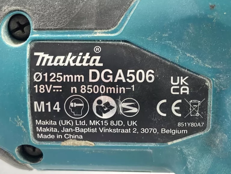 SZLIFIERKA KĄTOWA MAKITA DGA506Z 125MM 18V DIAKS BEZSZCZOTKOWA LXT+AKU 5AH