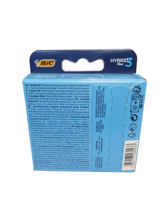 WKŁADY DO MASZYNEK BIC HYBRID 3 FLEX 8 SZT