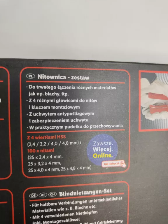 RĘCZNA NITOWNICA PARKSIDE KOMPLET STAN IDEALNY