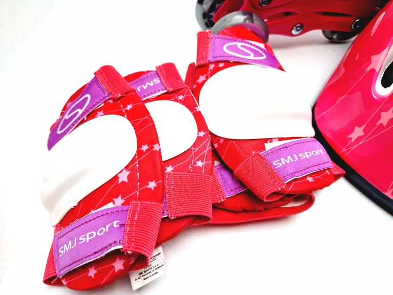 WROTKI ROLKI 2W1 COMBO SET BS901P RÓŻOWE + KASK