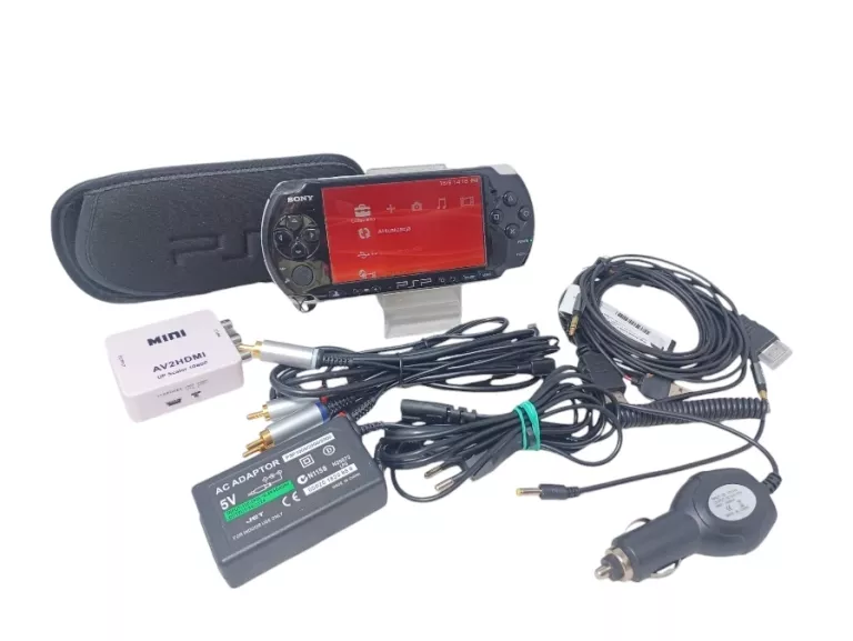KONSOLA SONY PSP-3004 + ŁADOWARKA, OKABLOWANIE