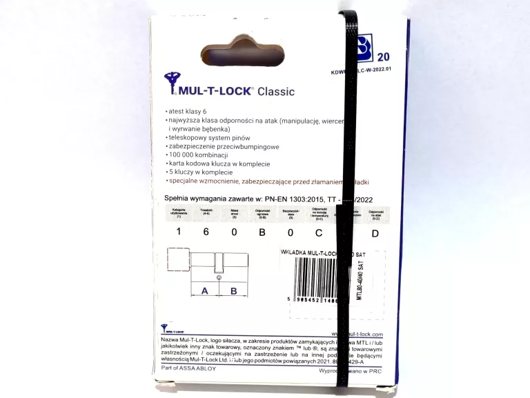 WKŁADKA BĘBENKOWA MUL-T-LOCK A-B 40/40