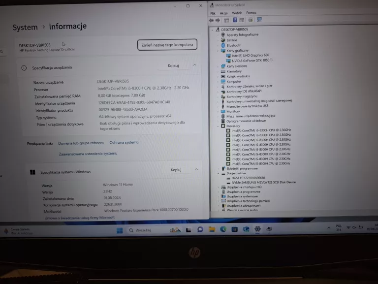LAPTOP HP PAVILON 15-CX0049NW