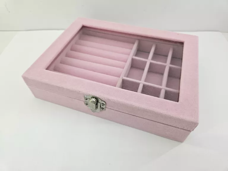 SZKATUŁKA NA BIŻUTERIĘ 20X15CM RÓŻOWA