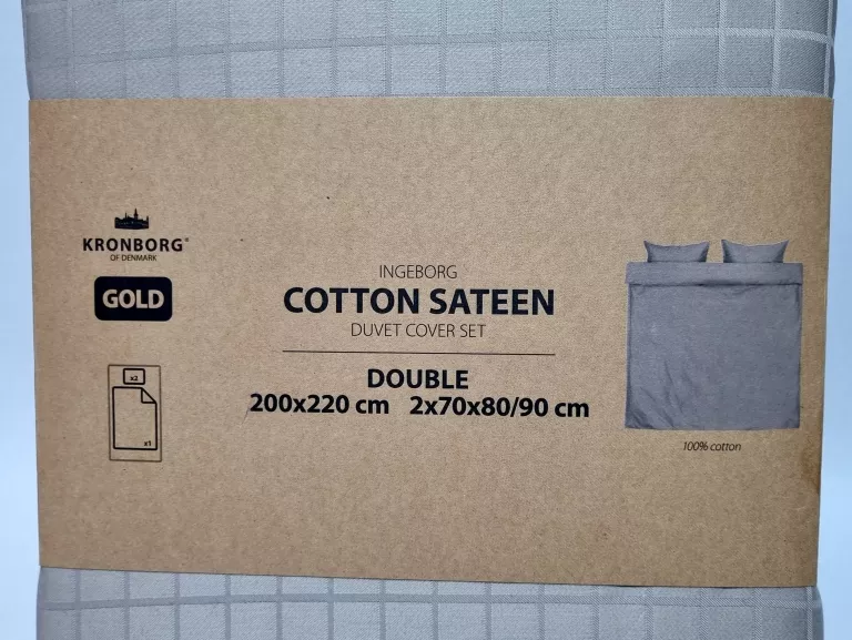 PIĘKNA POŚCIEL KRONBORG GOLD COTTON SATEEN DOUBLE 200X220CM