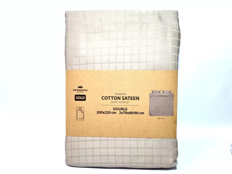 PIĘKNA POŚCIEL KRONBORG GOLD COTTON SATEEN DOUBLE 200X220CM