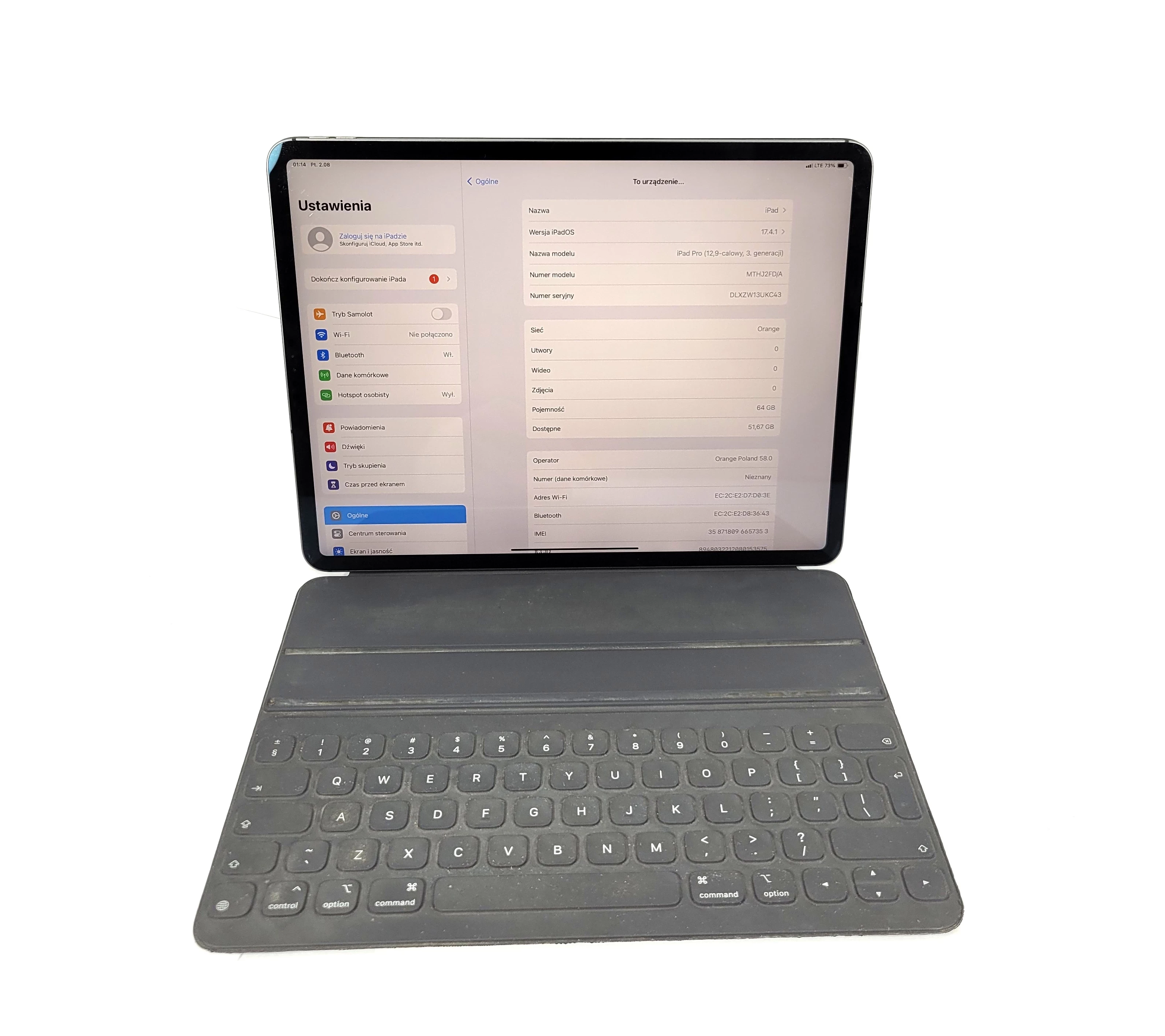 tablet-apple-ipad-pro-129-64gb-a1895-bat94-stan-na-czesci