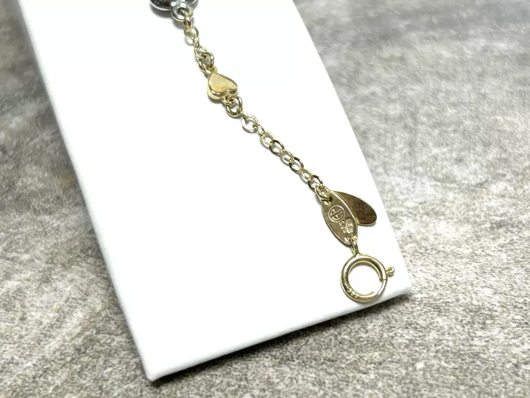 zlota-bransoletka-z-serduszkami-p585-biale-zloto-apart-205-cm-material-zloto