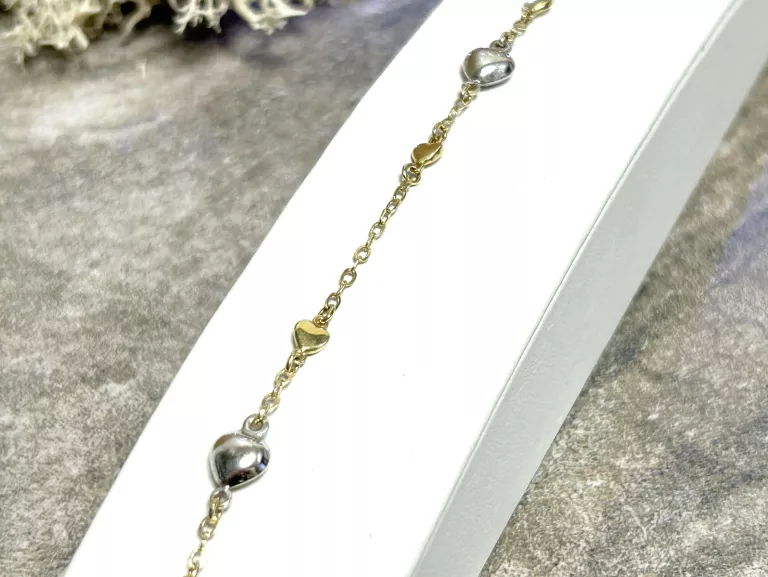 zlota-bransoletka-z-serduszkami-p585-biale-zloto-apart-205-cm-marka-bez-marki